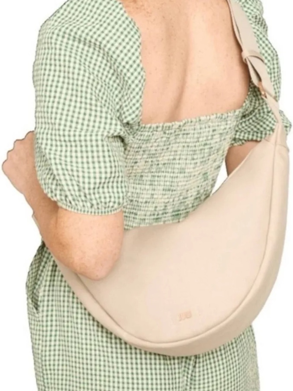 July Everyday Crescent Bag Canvas Purse Taupe Khaki Crossbody Sling